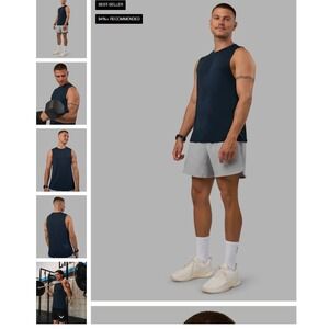 LSKD AeroFLX+ Seamless Muscle Tank Navy 2XL Mens Training Gym New NWT